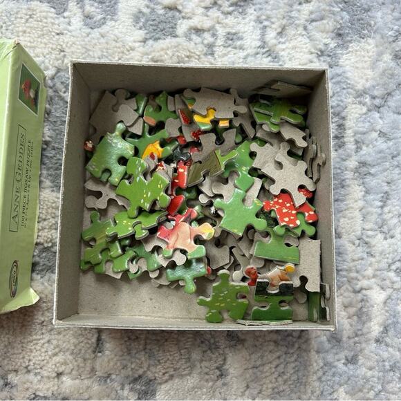 1997 Vintage Anne Geddes 100 Piece Jigsaw Puzzle Sleeping Baby On Mushroom - Picture 3 of 4